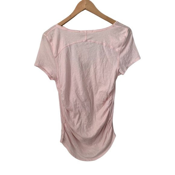 Free People Women Pink Rouch Sides T-Shirt Large - Picture 4 of 7